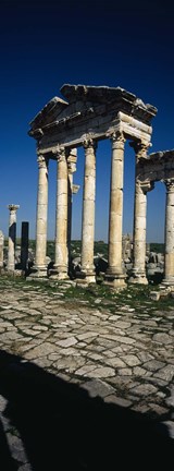 Framed Old ruins of a built structure, Entrance Columns, Apamea, Syria Print