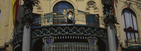 Framed Low angle view of the balcony of a government building, Municipal House, Prague, Czech Republic Print