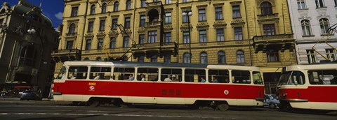 Framed Electric train on a street, Prague, Czech Republic Print