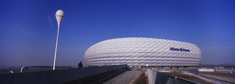 Framed Soccer stadium in a city, Allianz Arena, Munich, Bavaria, Germany Print