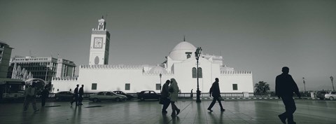 Framed Cars parked in front of a mosque, Jamaa-El-Jedid, Algiers, Algeria Print