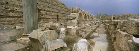 Framed Ruins of ancient Roman city, Leptis Magna, Libya Print