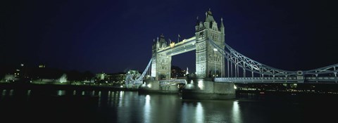 Framed Bridge across a river, Tower Bridge, Thames River, London, England Print