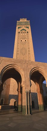 Framed Low angle view of the tower of a mosque, Hassan II Mosque, Casablanca, Morocco Print