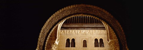 Framed Close-up of an arch, Court Of Lions, Alhambra, Granada, Andalusia, Spain Print