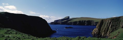 Framed High angle view of an inlet, Shetland Islands, Scotland Print