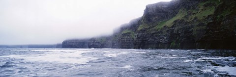 Framed Rock formations at the waterfront, Cliffs Of Moher, The Burren, County Clare, Republic Of Ireland Print