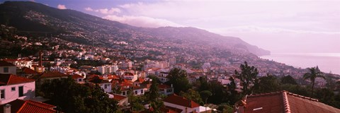 Framed High angle view of a town, Fortela de Pico, The Pico Forte, Funchal, Madeira, Portugal Print