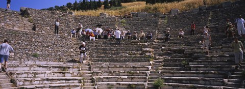 Framed Tourists at old ruins of an amphitheater, Odeon, Ephesus, Turkey Print