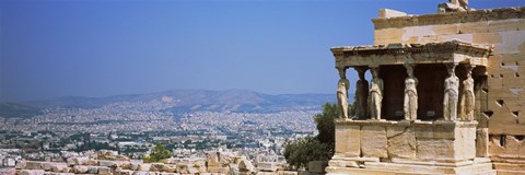 Framed City viewed from a temple, Erechtheion, Acropolis, Athens, Greece Print