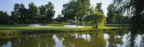 Framed Lake on a golf course, Tantallon Country Club, Fort Washington, Maryland, USA Print