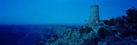 Framed Desert View Watchtower in Blue, Desert Point, Grand Canyon National Park, Arizona Print