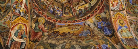 Framed Fresco on the ceiling of the Rila Monastery, Bulgaria Print