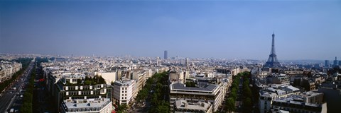 Framed High angle view of a cityscape, Paris, France Print