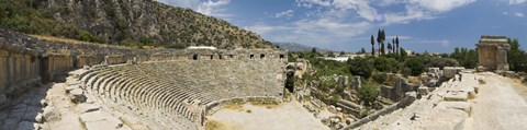 Framed High angle view of the old ruins of an amphitheater, Myra, Lycia, Antalya Provence, Turkey Print