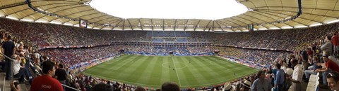 Framed Crowd in a stadium to watch a soccer match, Hamburg, Germany Print