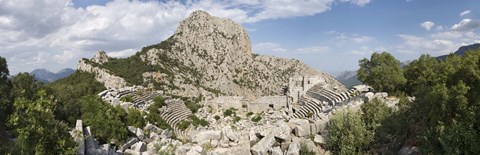 Framed Old ruins of an amphitheater, Termessos, Taurus Mountains, Antalya Province, Turkey Print