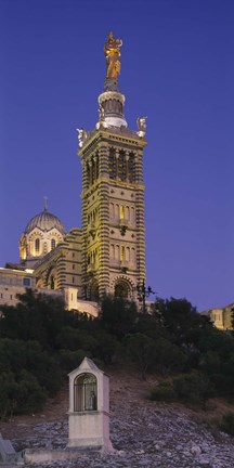 Framed Low angle view of a tower of a church, Notre Dame De La Garde, Marseille, France Print