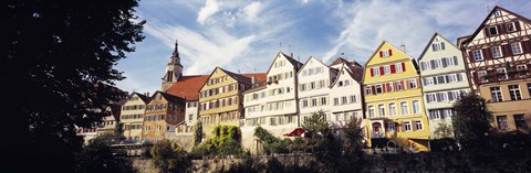 Framed Low angle view of row houses in a town, Tuebingen, Baden-Wurttembery, Germany Print