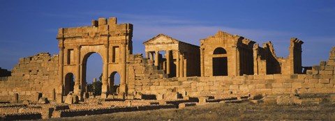 Framed Old ruins of buildings in a city, Sbeitla, Kairwan, Tunisia Print