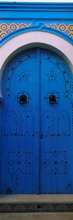 Framed Closed door of a house, Medina, Sousse, Tunisia Print
