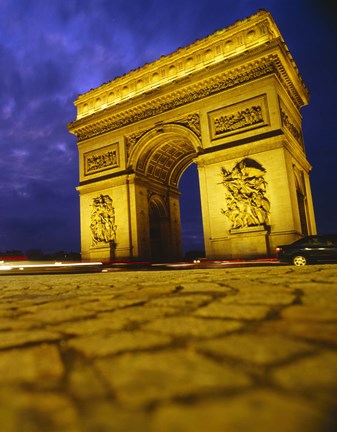 Framed Low angle view of a triumphal arch, Arc De Triomphe, Paris, France Print