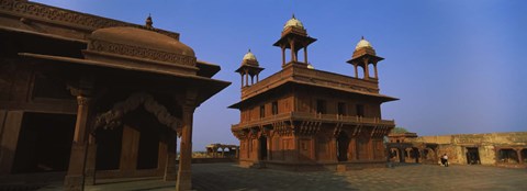 Framed Low angle view of a building, Fatehpur Sikri, Fatehpur, Agra, Uttar Pradesh, India Print