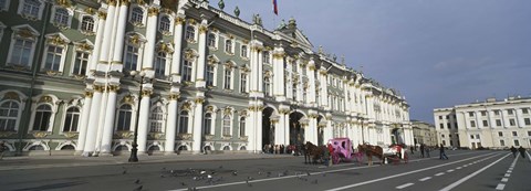 Framed Museum along a road, State Hermitage Museum, Winter Palace, Palace Square, St. Petersburg, Russia Print
