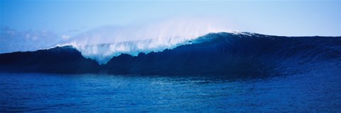 Framed Waves in the ocean, Tahiti, French Polynesia Print