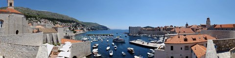 Framed Boats in the sea, UI Sv Dominika, Dubrovnik, Croatia Print