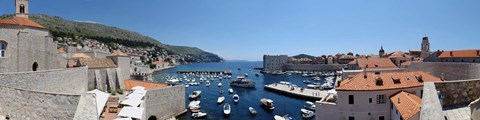 Framed Boats in the sea, UI Sv Dominika, Dubrovnik, Croatia Print