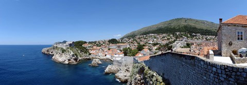 Framed Buildings at the waterfront, Adriatic Sea, Lovrijenac, Dubrovnik, Croatia Print