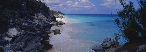Framed Rocks on the coast, Bermuda Print