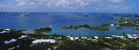 Framed High angle view of buildings at the waterfront, Gibbs Hill Lighthouse, Bermuda Print