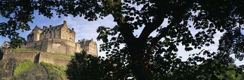 Framed Low angle view of a castle, Edinburgh Castle, Princes Street Gardens, Edinburgh, Scotland Print