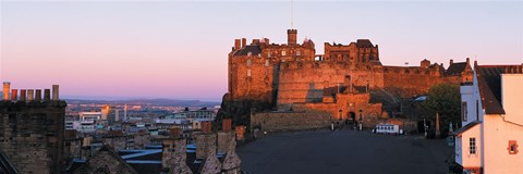 Framed Castle in a city, Edinburgh Castle, Edinburgh, Scotland Print