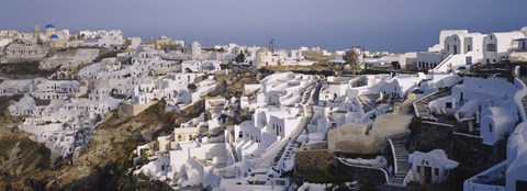 Framed High angle view of a town, Santorini, Greece (day) Print