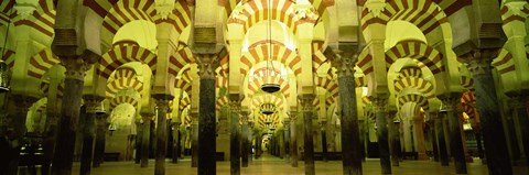 Framed Interiors of a cathedral, La Mezquita Cathedral, Cordoba, Cordoba Province, Spain Print