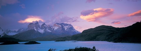 Framed Clouds over mountains, Towers of Paine, Torres del Paine National Park, Chile Print