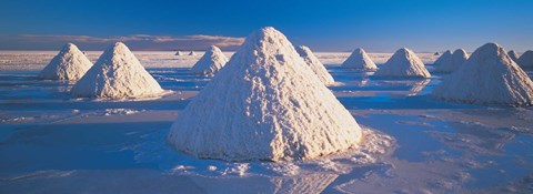 Framed Salt pyramids on salt flat, Salar de Uyuni, Potosi, Bolivia Print