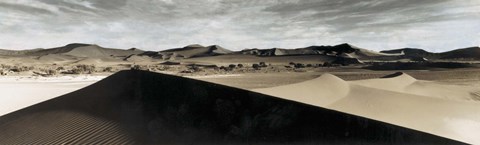 Framed Sand dunes in a desert, Namib Desert, Namibia Print