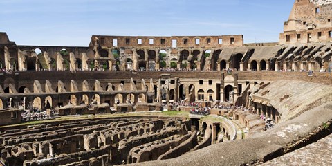 Framed Interiors of an amphitheater, Coliseum, Rome, Lazio, Italy Print