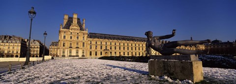 Framed Statue in front of a palace, Tuileries Palace, Paris, Ile-de-France, France Print
