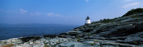 Framed Castle Hill Lighthouse at the seaside, Newport, Newport County, Rhode Island, USA Print