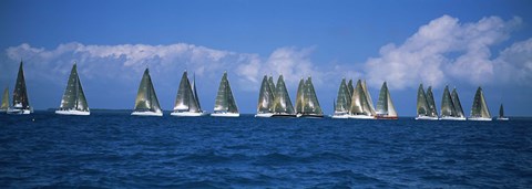 Framed Farr 40&#39;s race during Key West Race Week, Key West Florida, 2000 Print