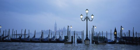 Framed Gondolas in a canal, Grand Canal, St. Mark&#39;s Square, San Giorgio Maggiore, Venice, Veneto, Italy Print