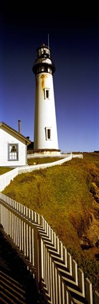 Framed Lighthouse on a cliff, Pigeon Point Lighthouse, California, USA Print