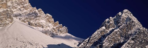 Framed Mountain covered with snow, Dolomites, Cadore, Province of Belluno, Veneto, Italy Print