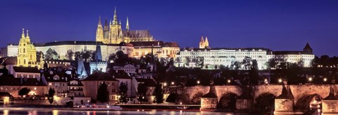 Framed Charles Bridge, Hradcany Castle, St. Vitus Cathedral, Prague, Czech Republic Print