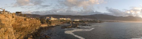 Framed Old whaling station with a town in the background, Hermanus, Western Cape Province, South Africa Print